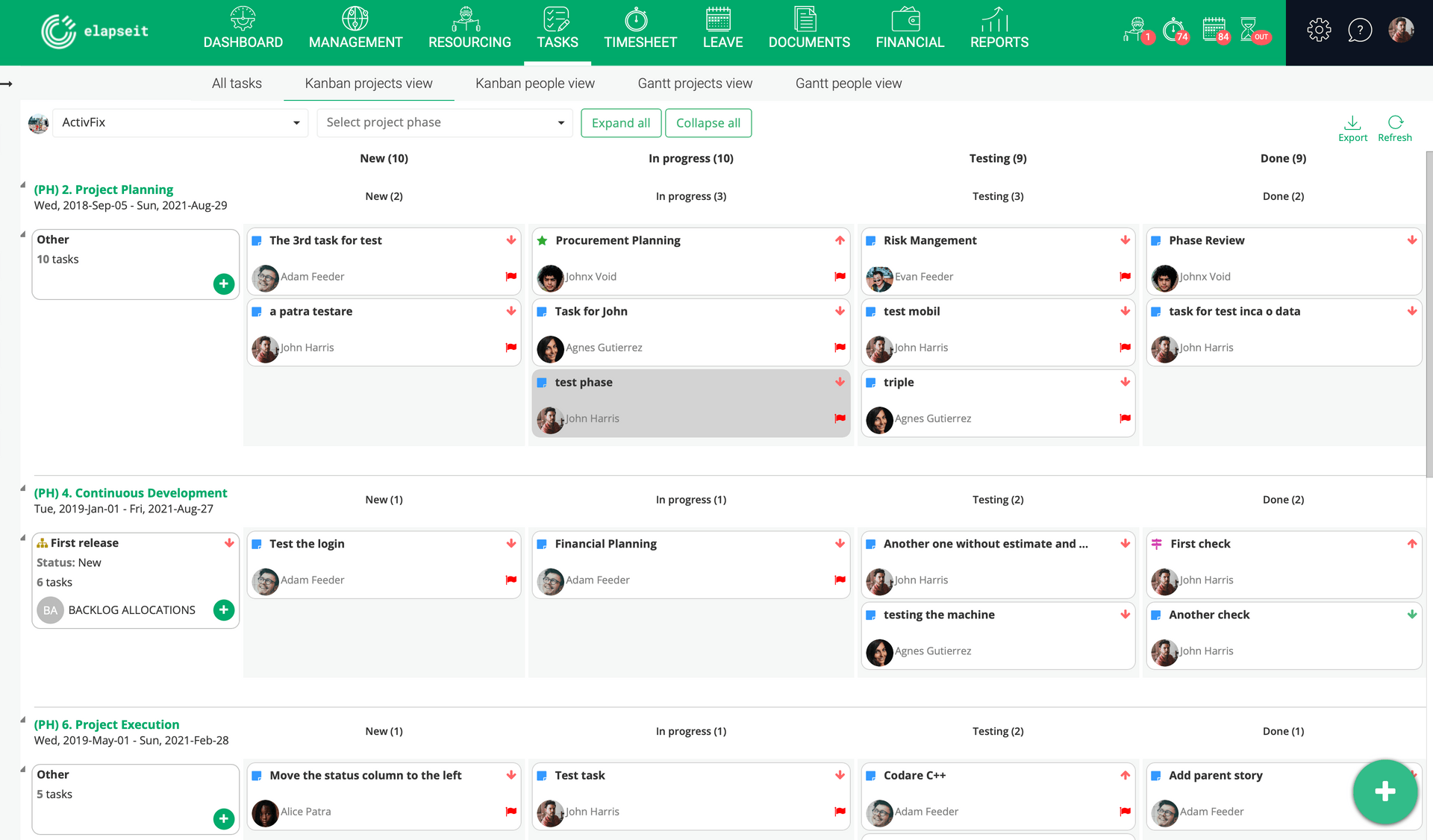 elapseit Tasks Module